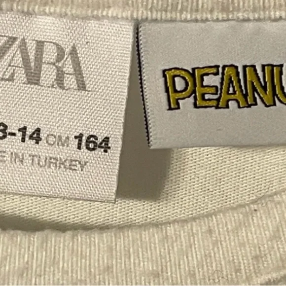 Zara Snoopy Peanuts Graphic Tee Cartooncore Y2K Nostalgia Collab Sz 13-14 - Picture 4 of 7